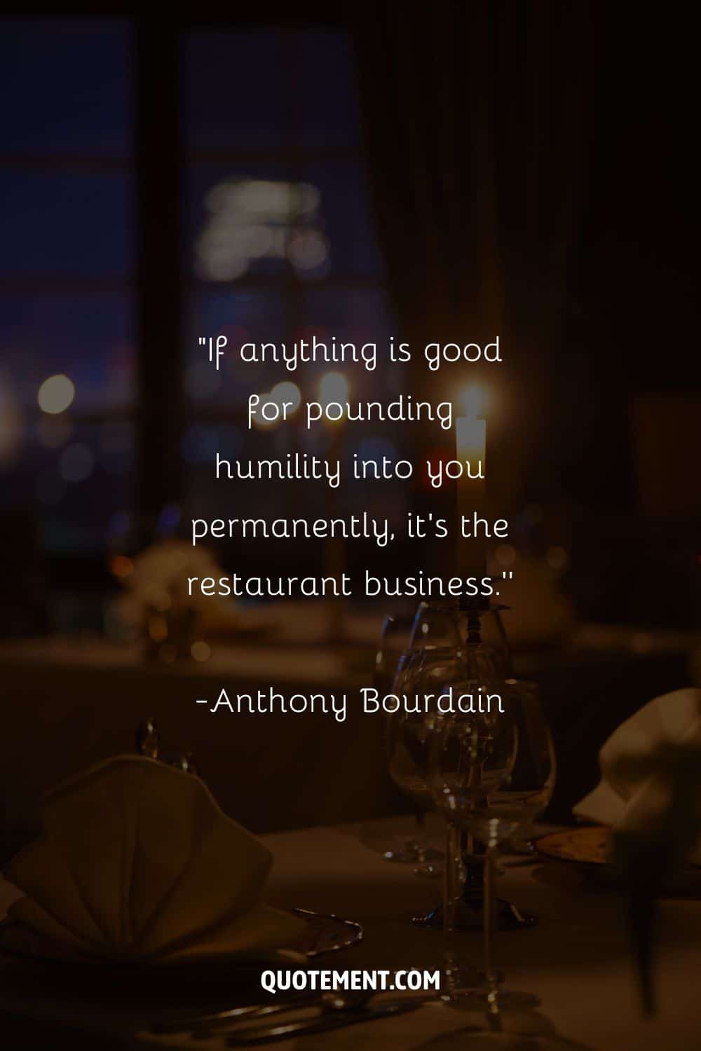 Image of a restaurant table representing a quote on the restaurant industry