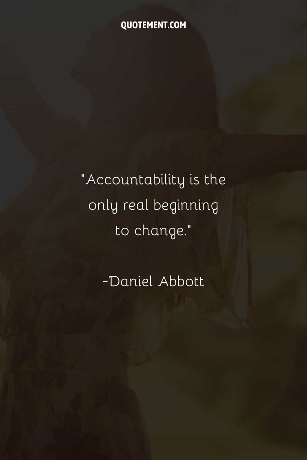 Image of a woman in a summer dress representing an accountability quote