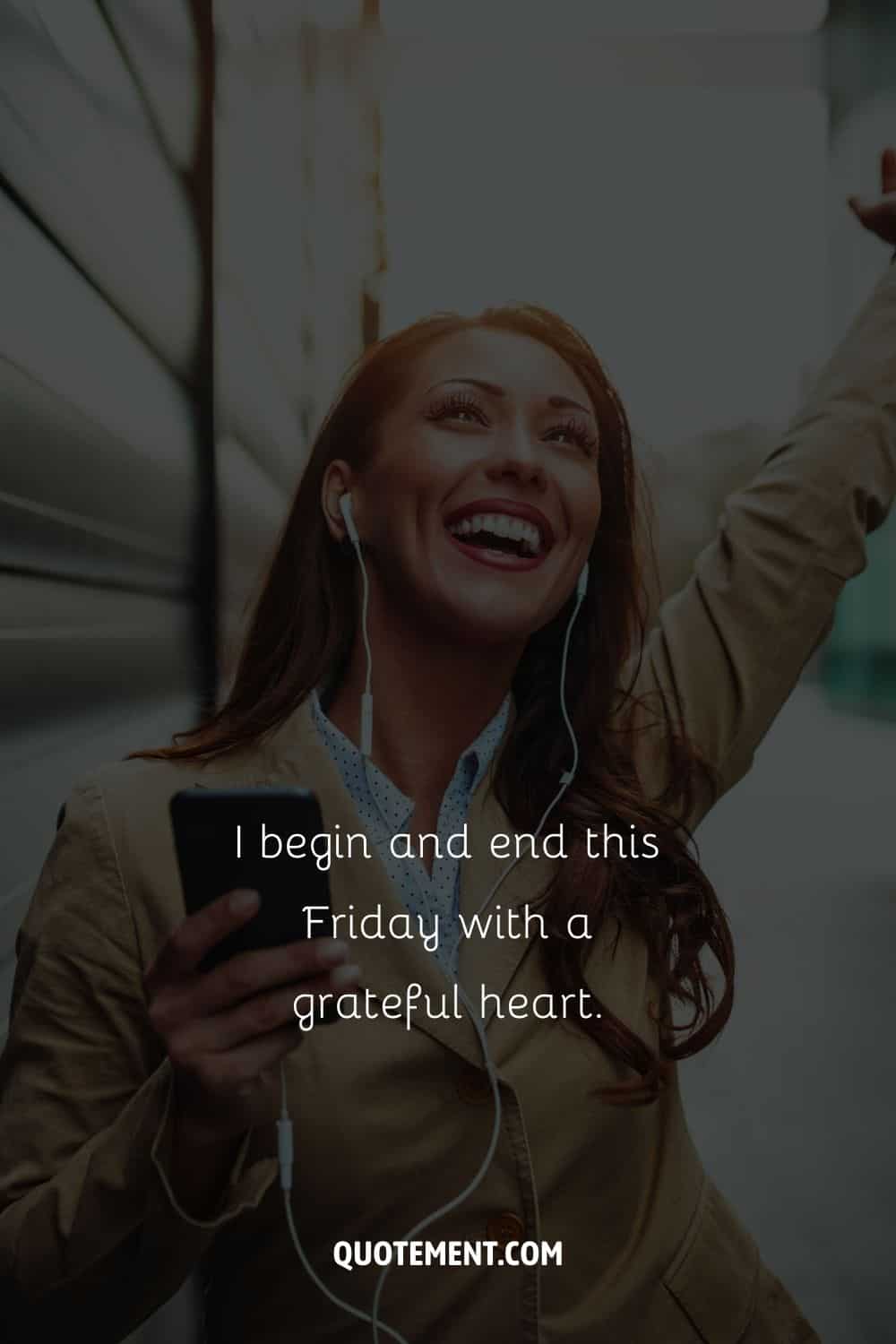 Image of a woman smiling representing a Friday affirmation.