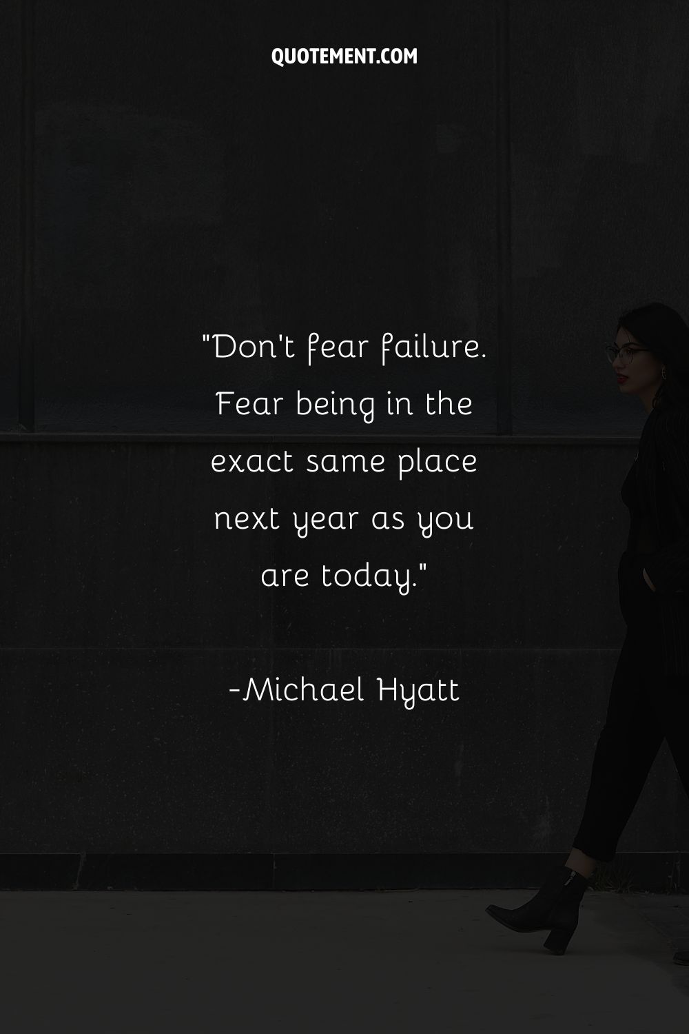 Image of a young woman on the move representing a quote on fearing failure.