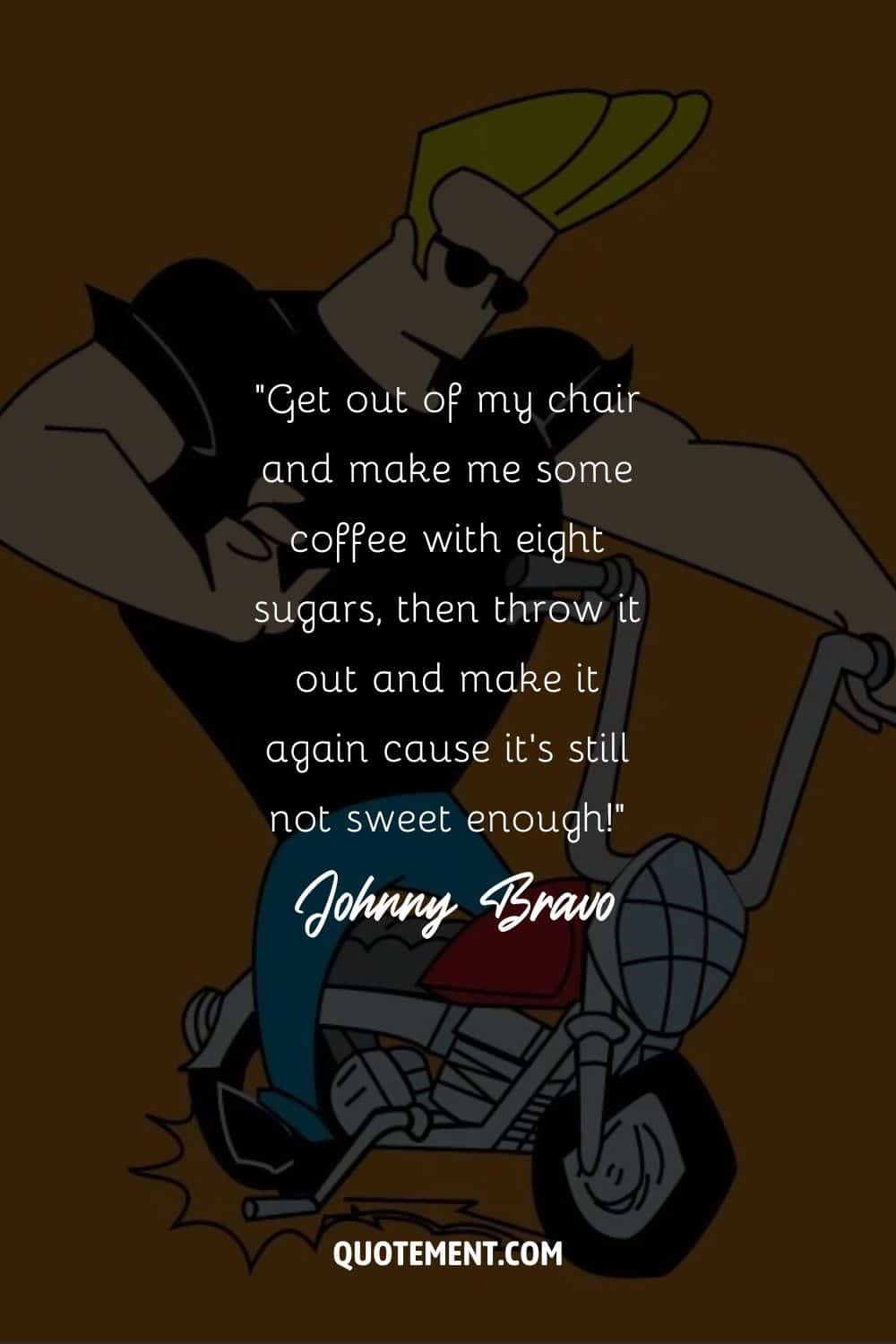 Johnny Bravo on a bike
