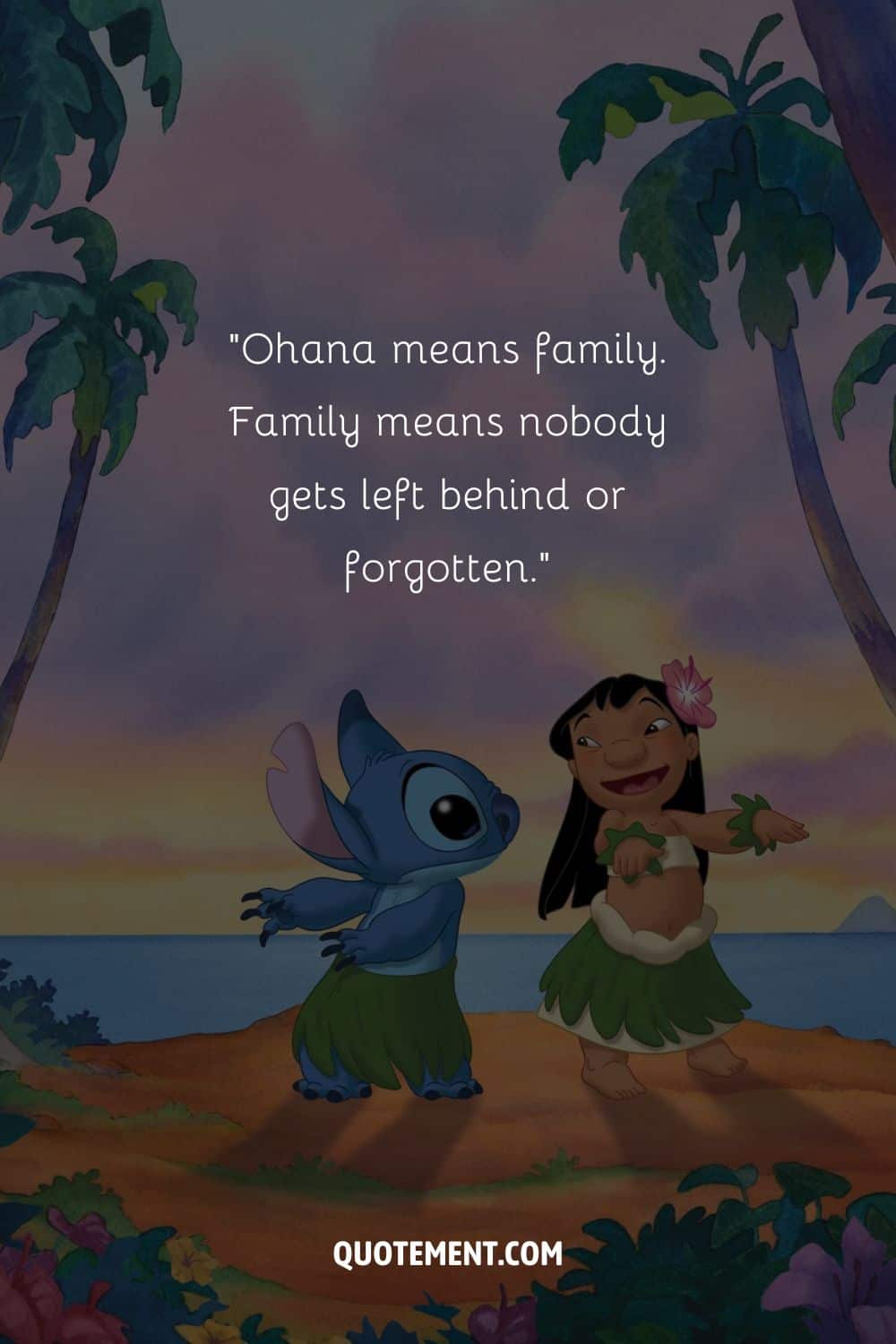 Lilo and Stitch dancing on the beach