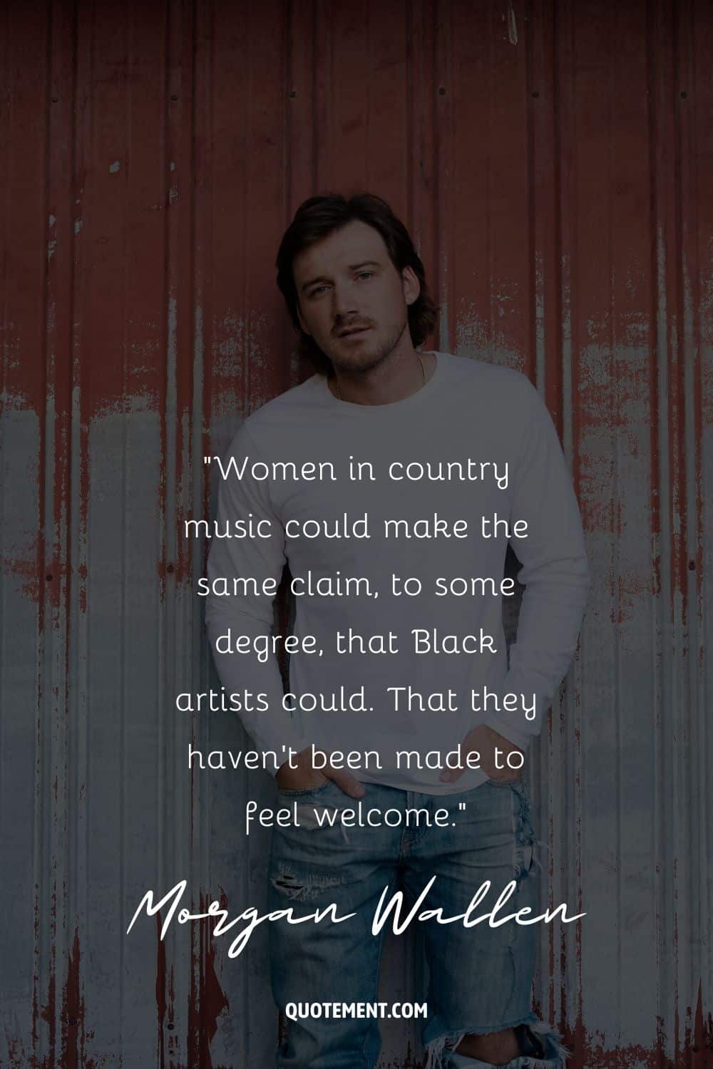 Morgan Wallen in a white t-shirt with his hands in his pockets