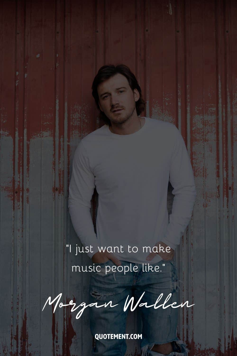 Morgan Wallen posing in a white t-shirt and ripped jeans