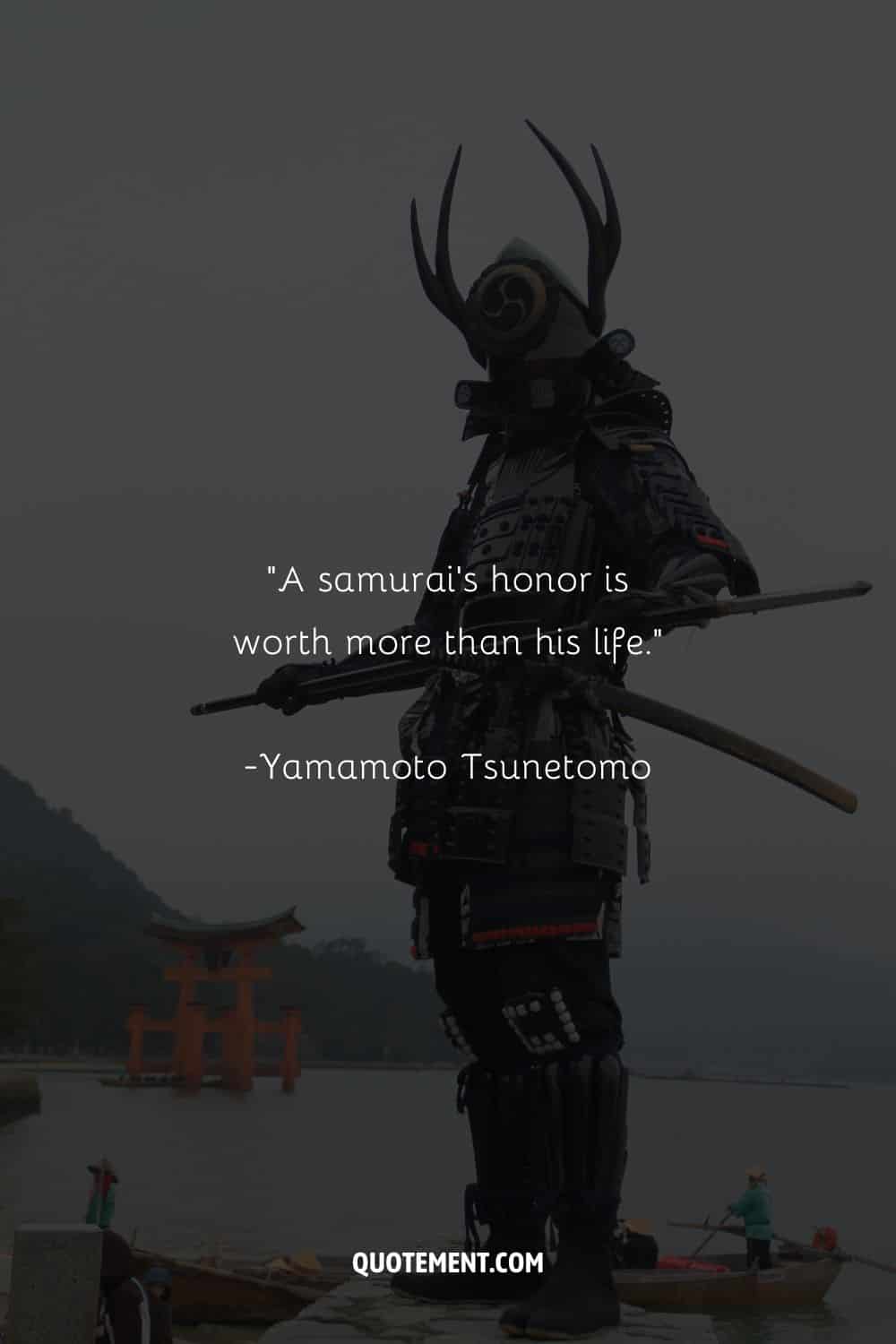 The formidable samurai in black representing japanese warrior quote