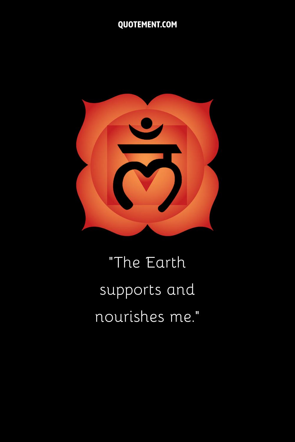 The root chakra symbol representing an affirmation for reconnecting with the Earth
