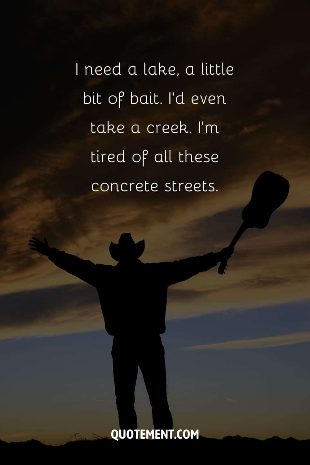 a man wearing a cowboy hat in the sunset representing morgan wallen concert caption