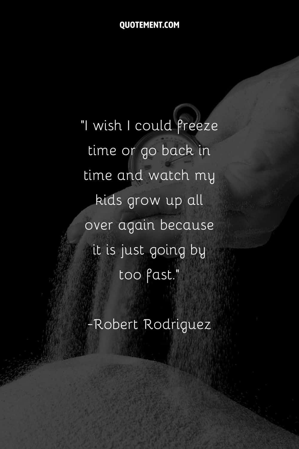 a pocket watch and sand in a human's hand representing nostalgic time goes by fast quote
