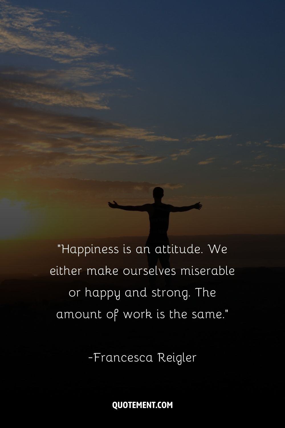 a silhouetted man at the beach during sunset, with outstretched arms
