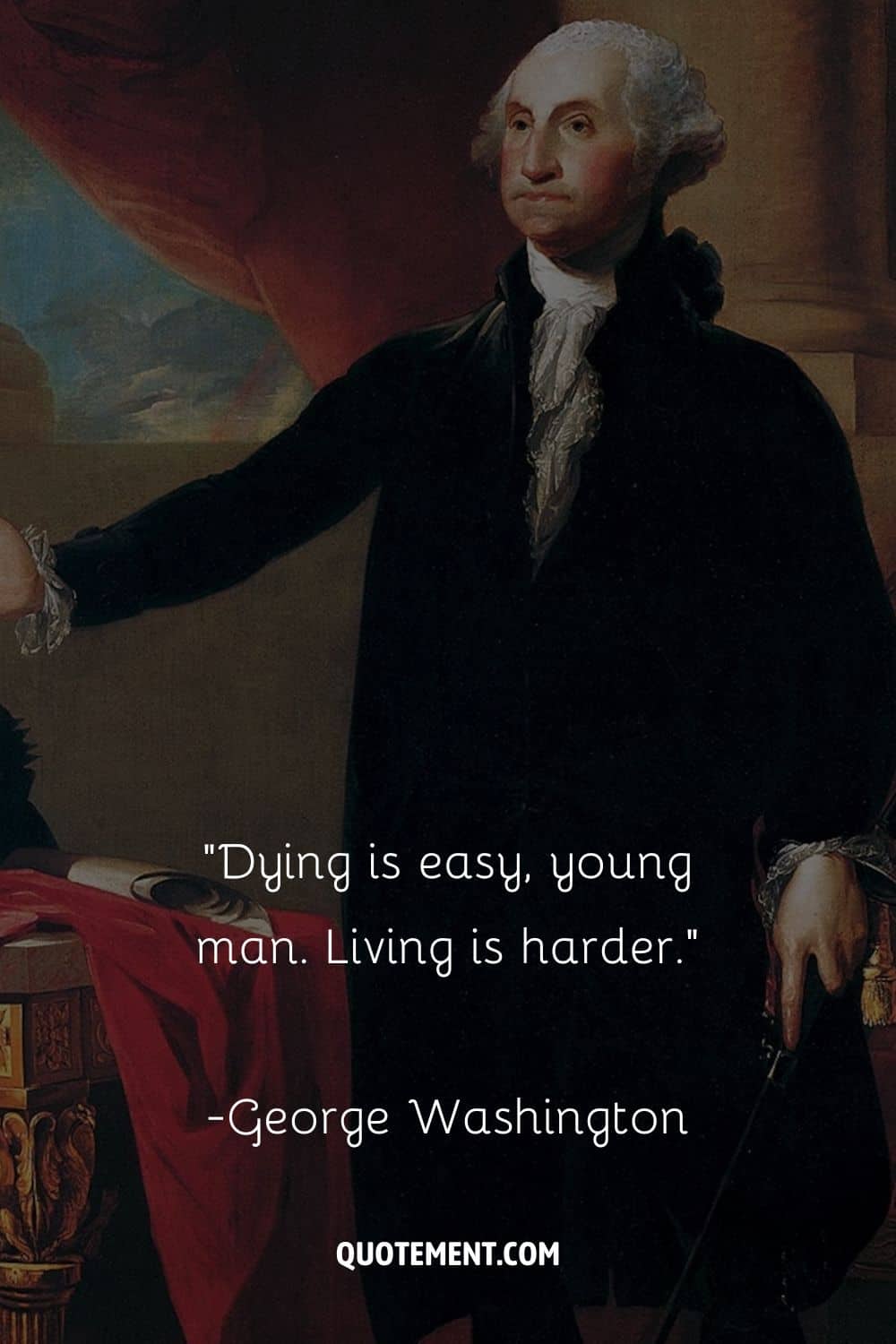 un viejo cuadro de george washington representando a hamilton lyrics