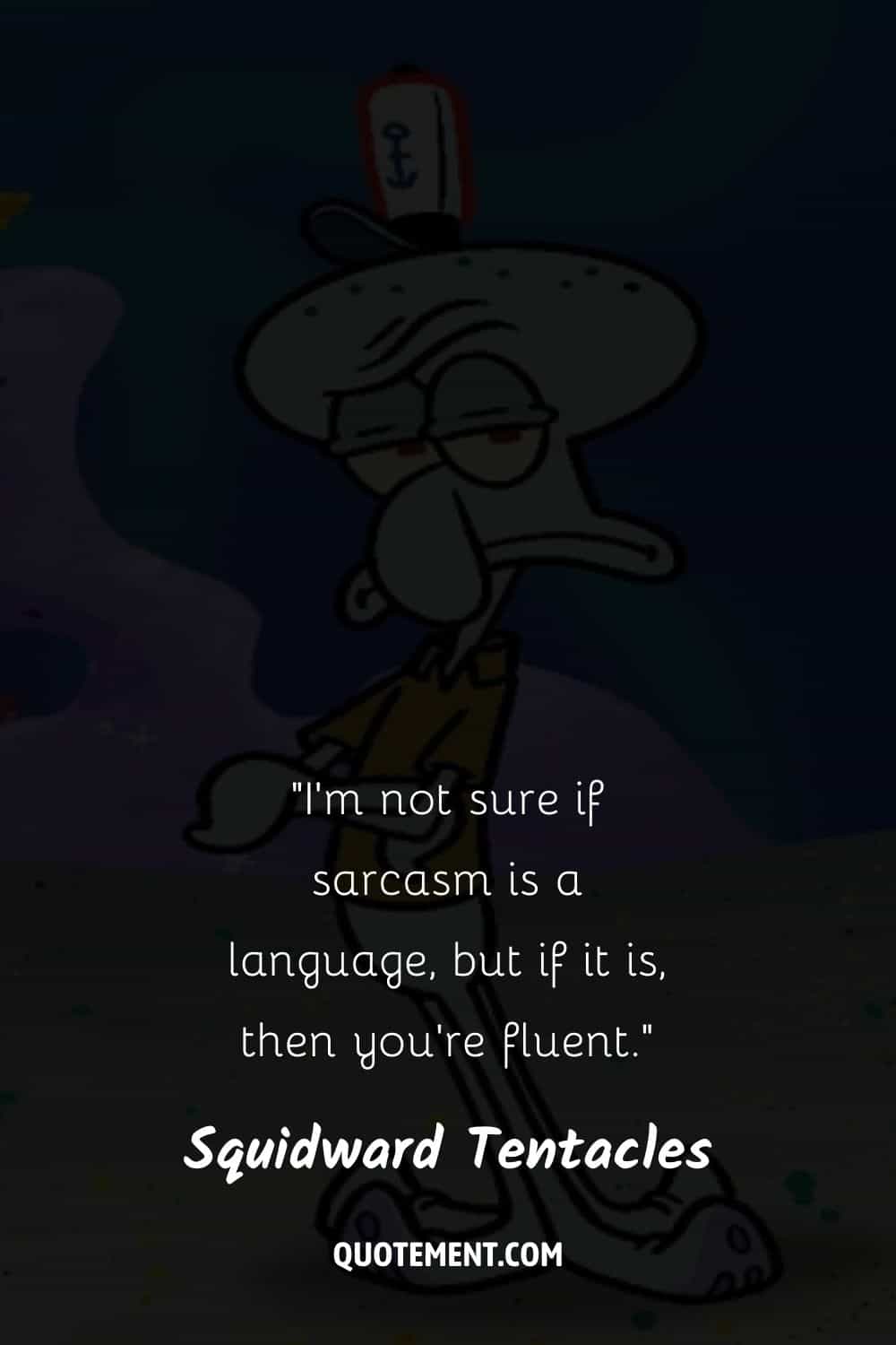 illustration of Squidward Tentacles with a sarcastic face expression