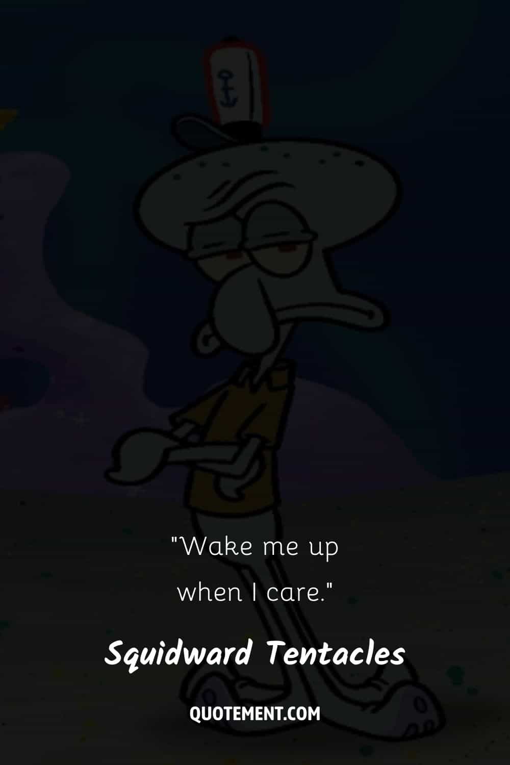 illustration of a Squidward standing with a sarcastic face expression