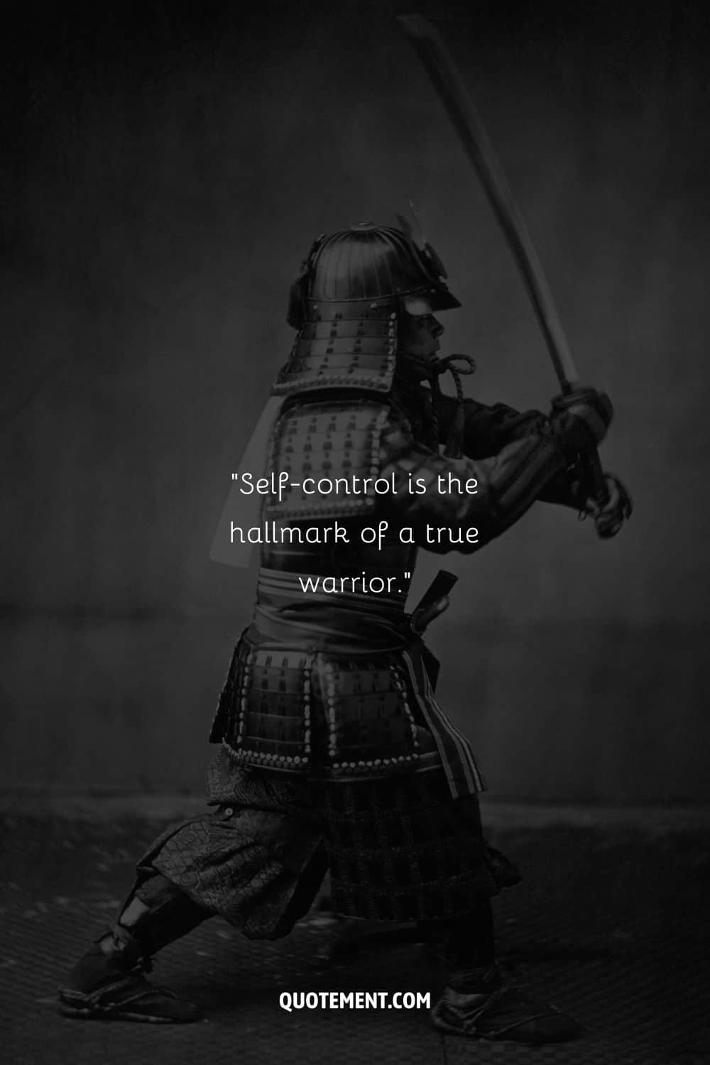 samurai in heavy black armor representing samurai proverb