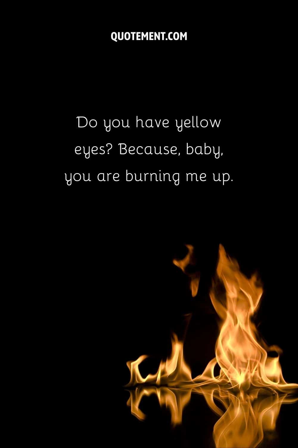 yellow flame fire on a black background
