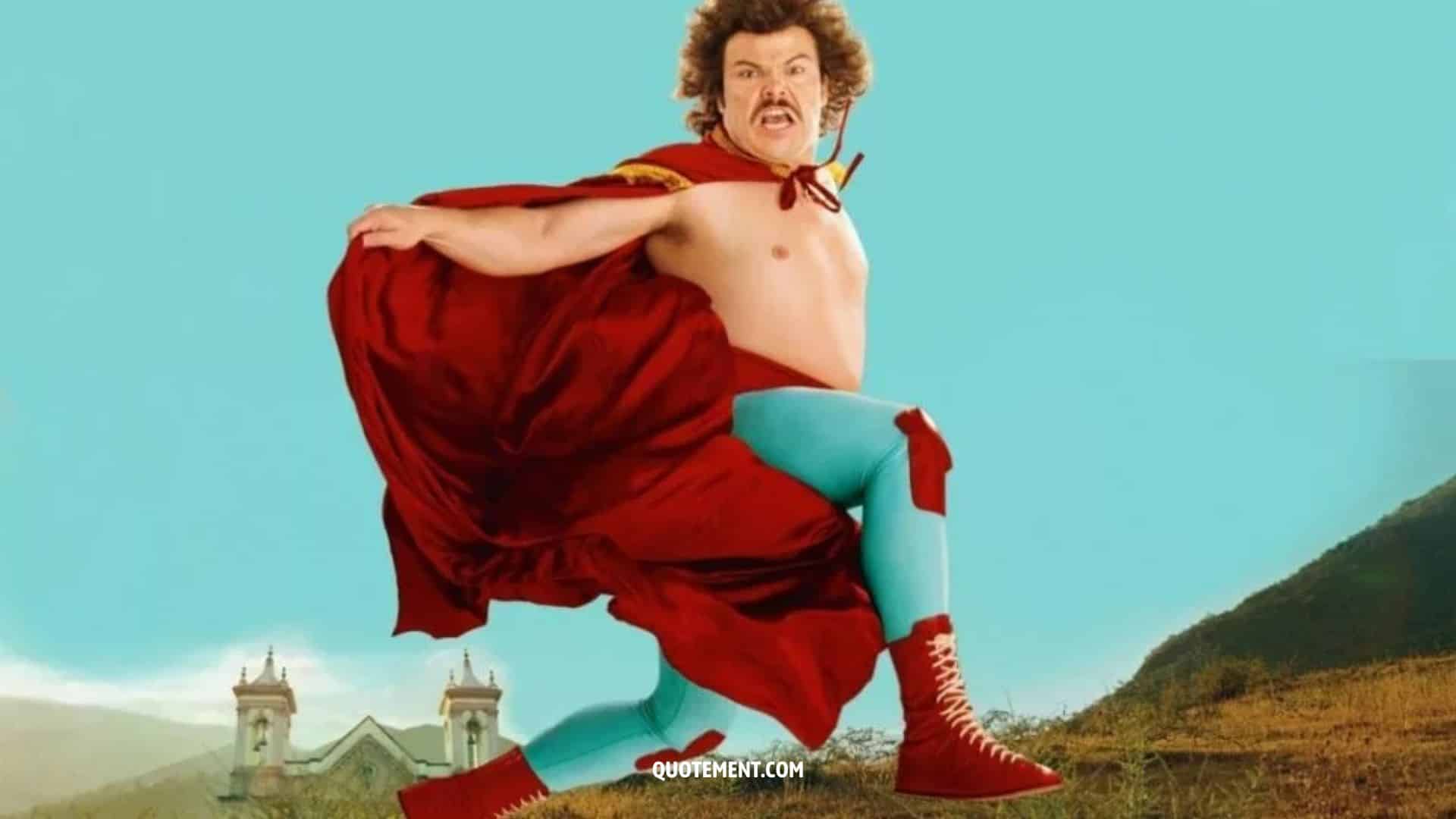 nacho libre with red cape