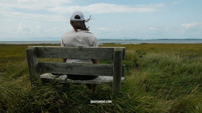 woman sitting on the bench