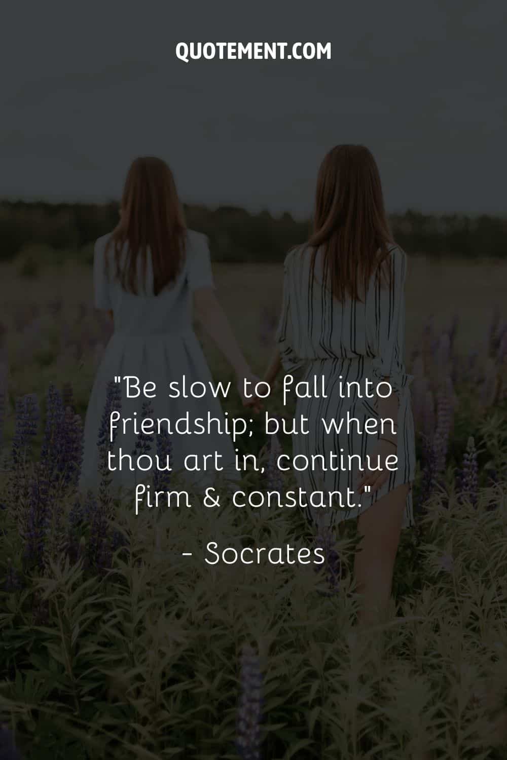 “Be slow to fall into friendship; but when thou art in, continue firm & constant.” — Socrates
