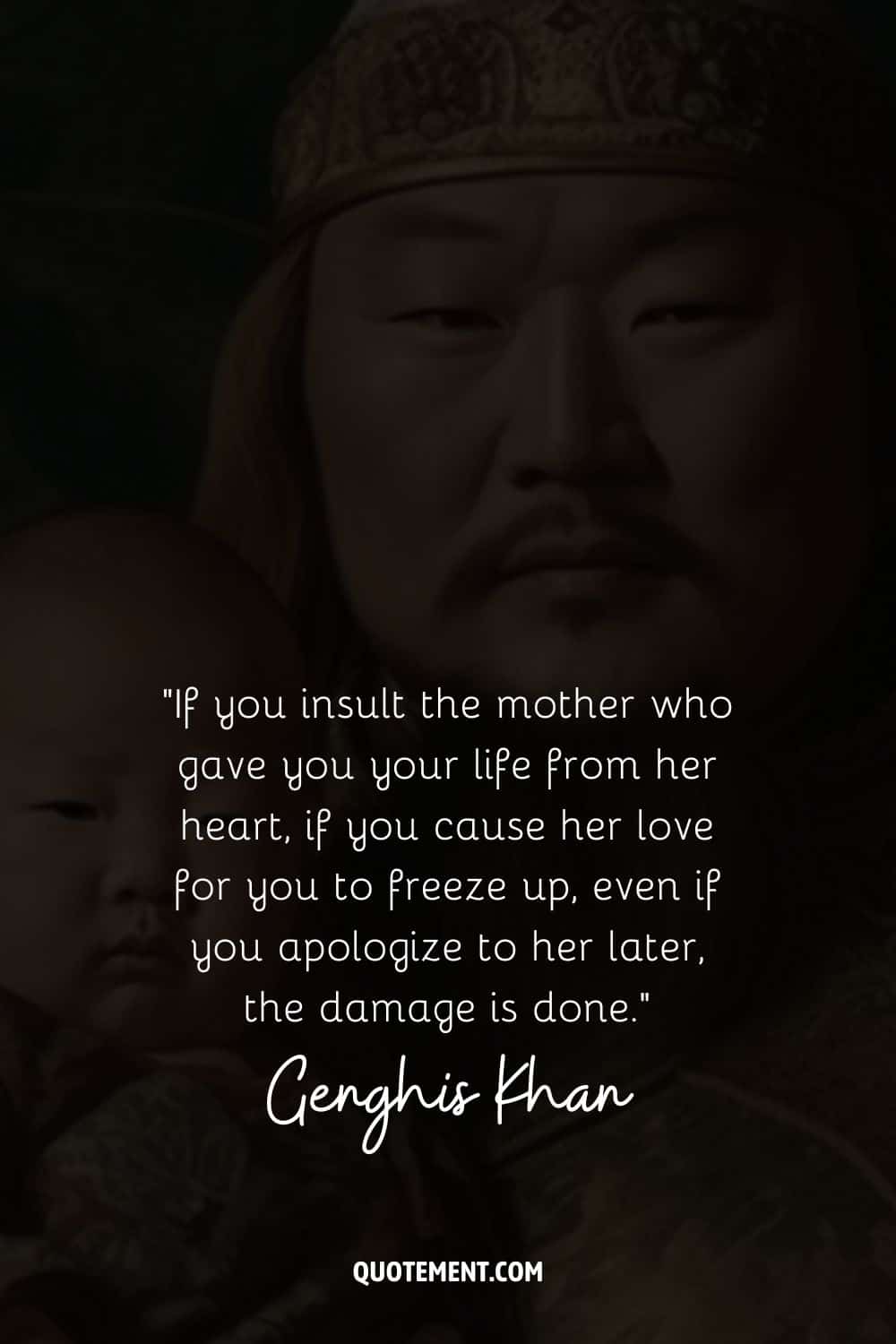 If you insult the mother who gave you your life from her heart, if you cause her love for you to freeze up, even if you apologize to her later, the damage is done