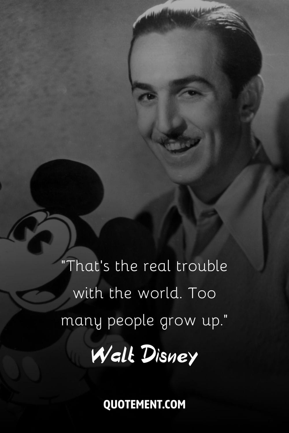 Imagen de Walt Disney representando la cita más icónica de Walt Disney.