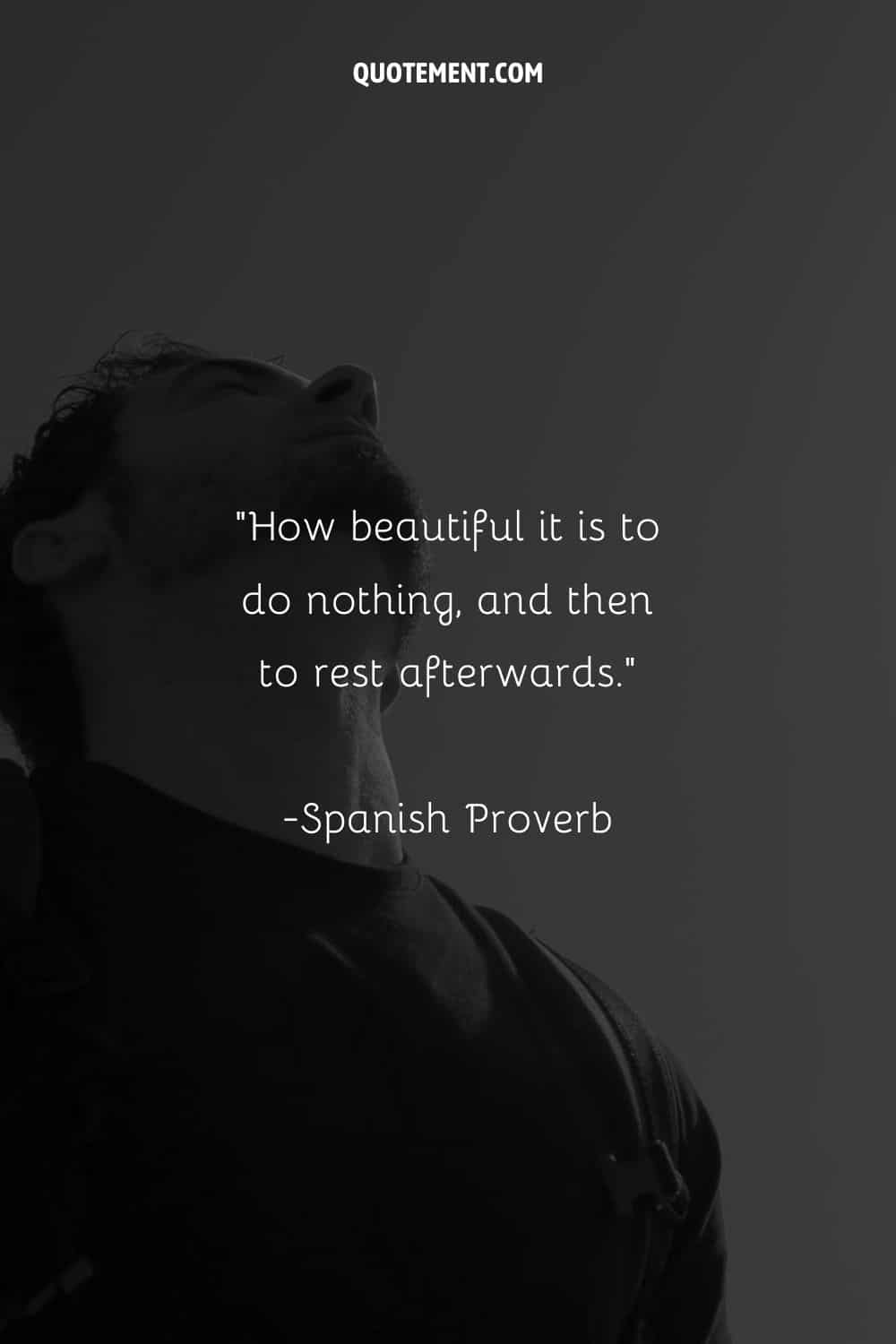 Image of a calm gentleman with closed eyes representing a quote about resting.