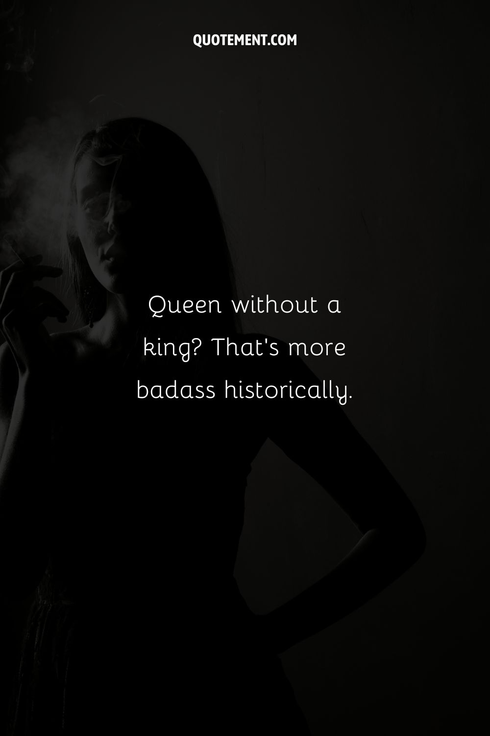 Image of a girl with a cigarette representing a bad bitch caption.