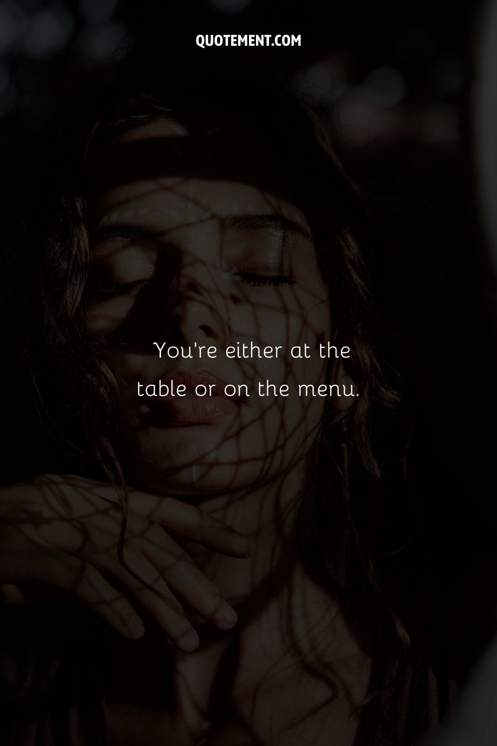 Image of a girl with closed eyes representing savage caption for Instagram.