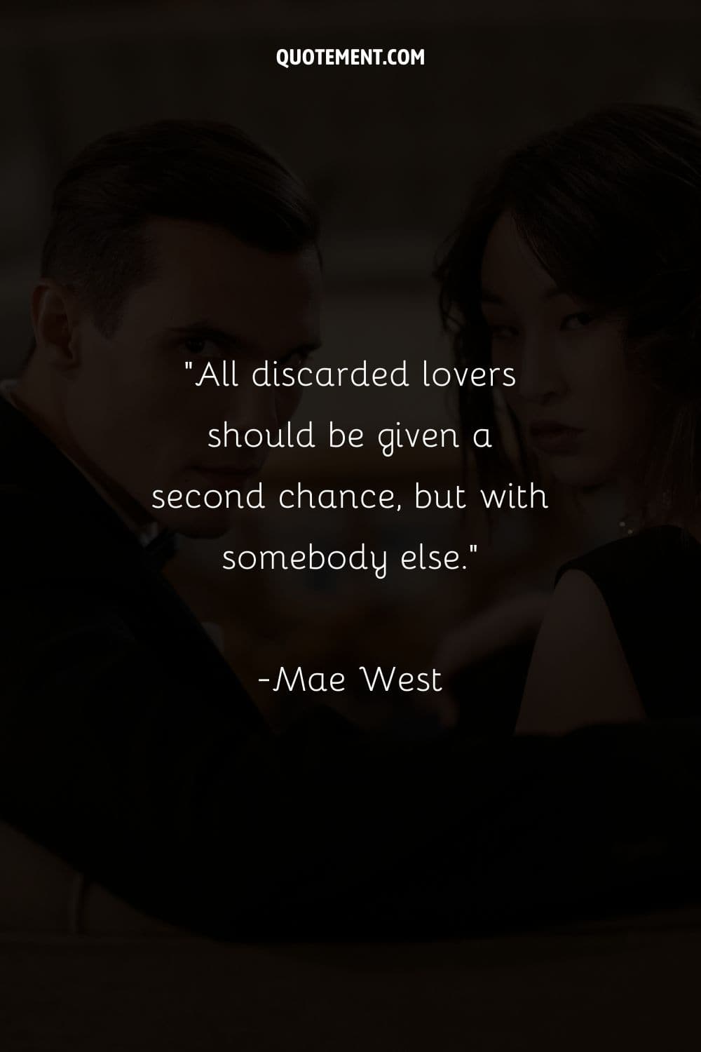 Image of a man and woman standing together representing a quote on second chances.