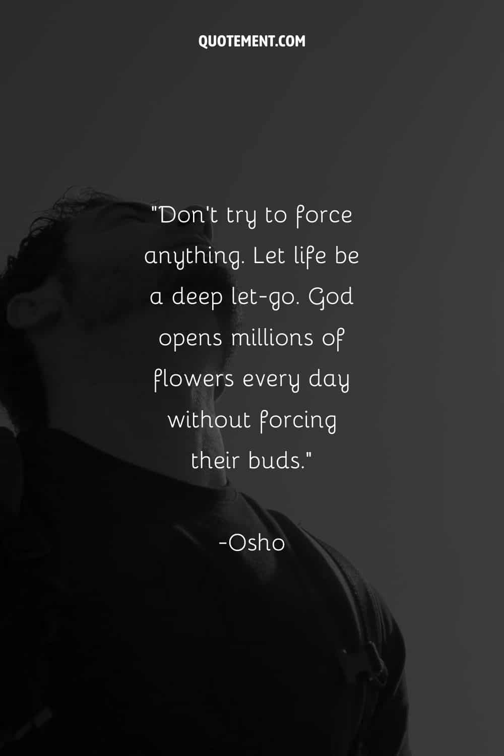 Image of a man with closed eyes representing a quote by Osho.