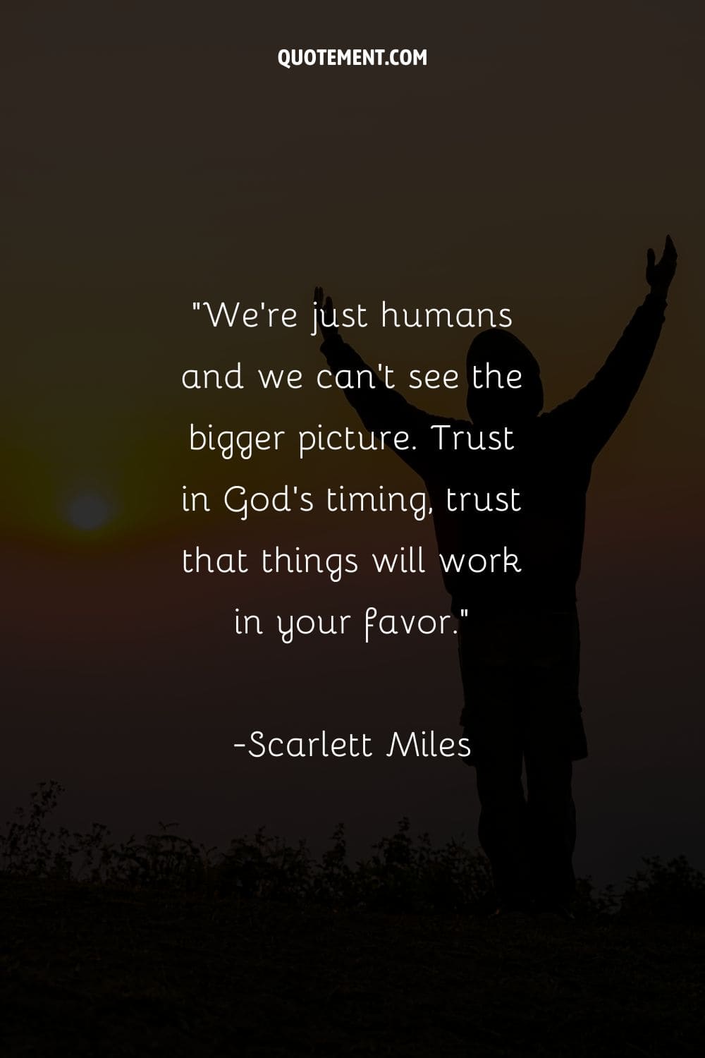 Image of an enigmatic silhouette standing tall representing quote on trust.