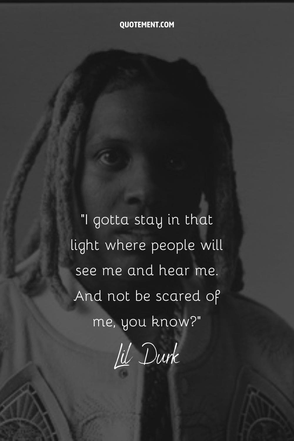 Lil Durk's portrait exuding confidence representing top Lil Durk quote