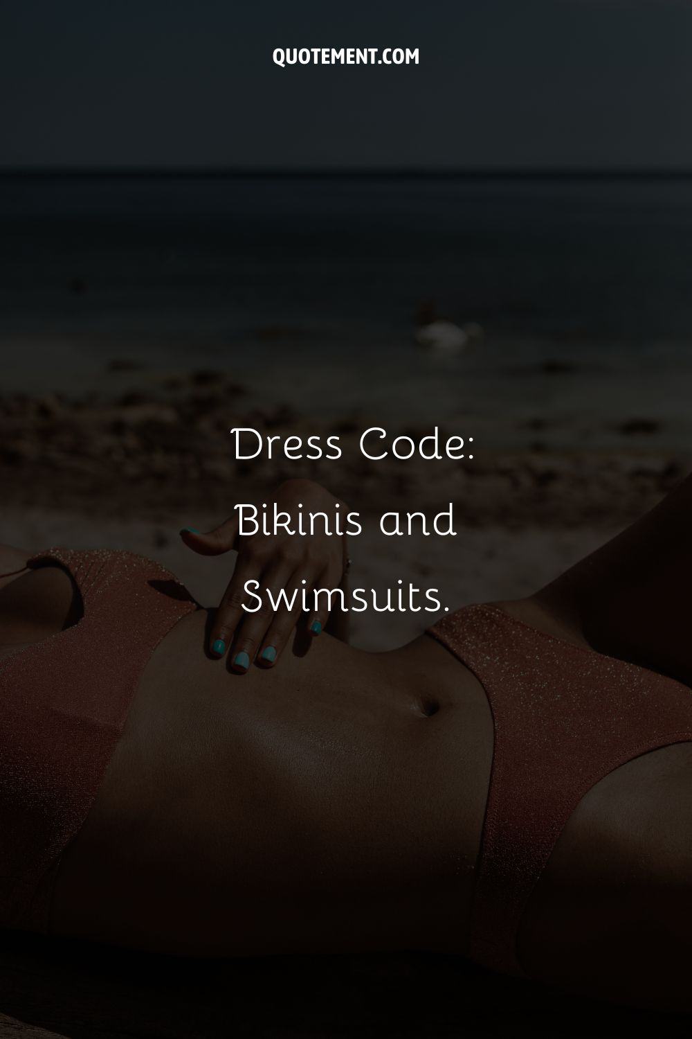 Photo of an orange bikini representing a swimsuit photo caption.
