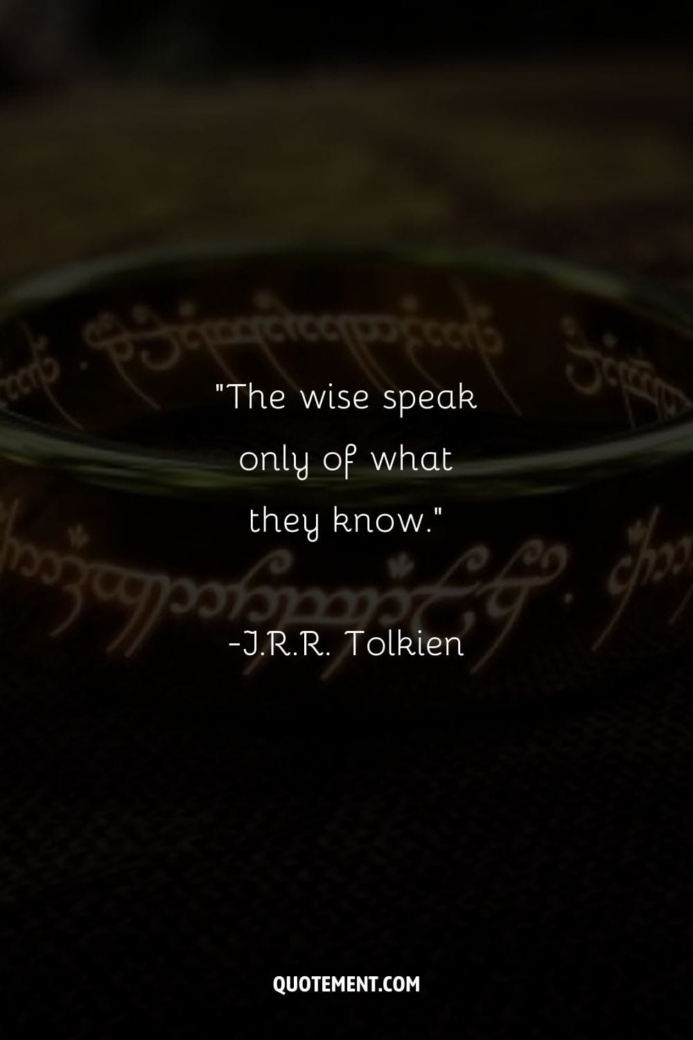 The wise speak only of what they know