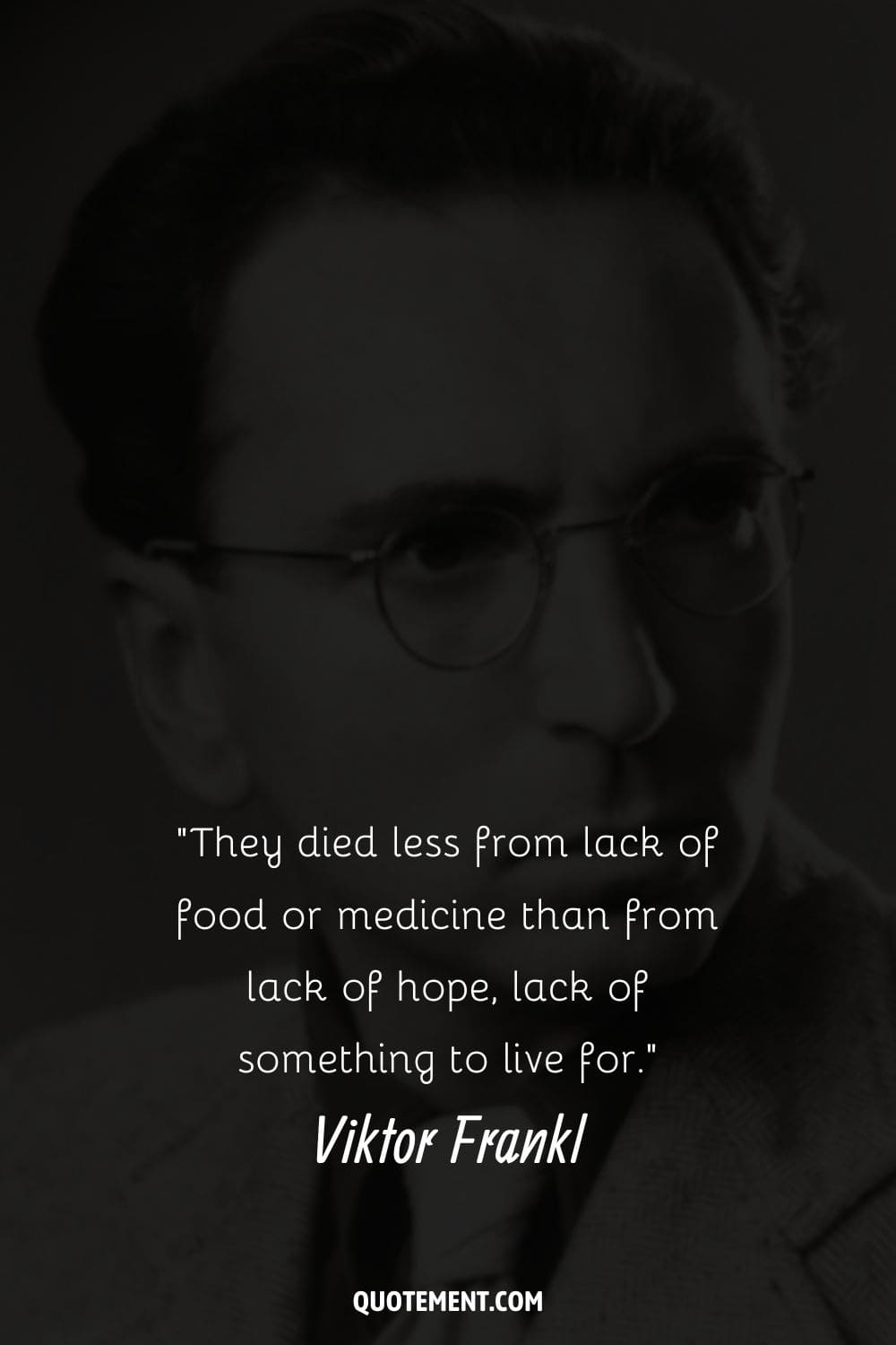 Viktor Frankl's image representing his quote on hope.