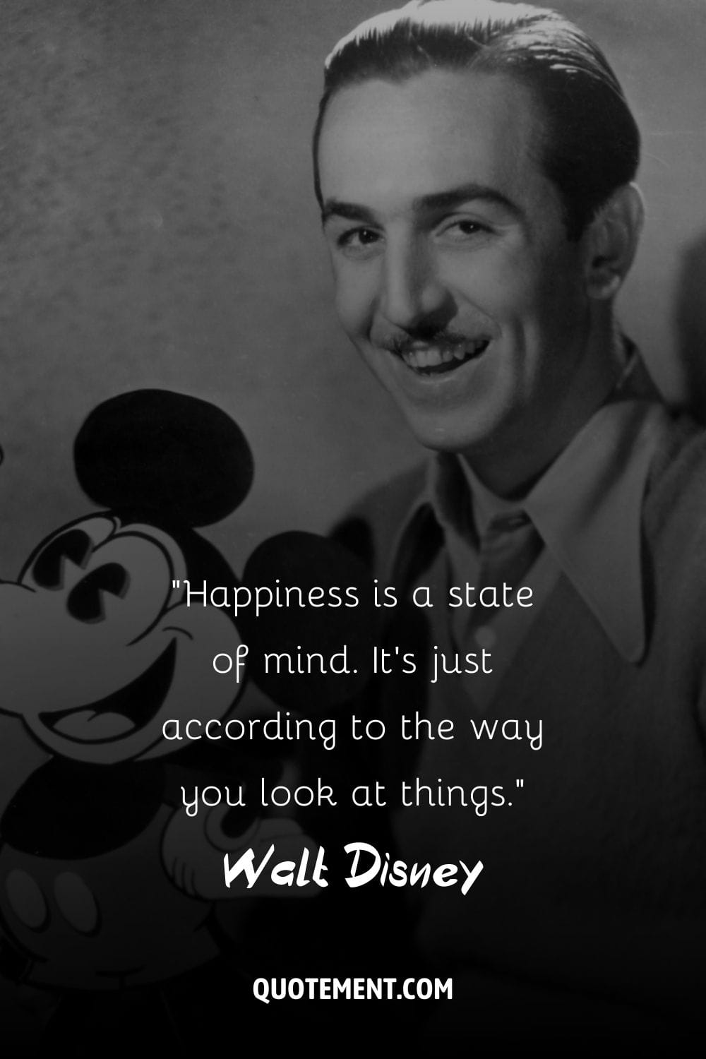 Walt Disney and Mickey Mouse representing the best quote by Walt Disney.