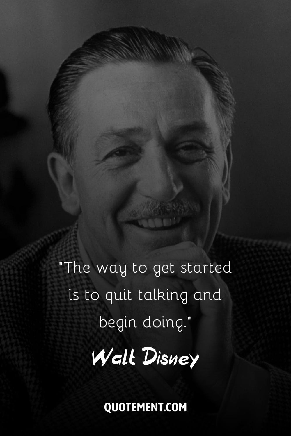 Walt Disney's iconic smile framed in portrait.
