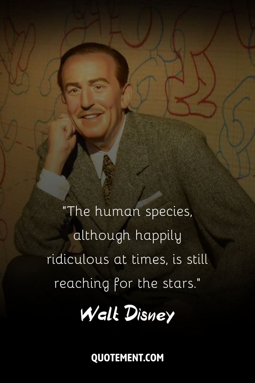 Wholesome grin from legendary Walt Disney.
