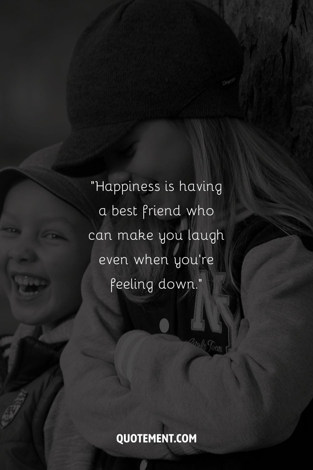 boy and girl share laughter and companionship representing a friend making you laugh quote