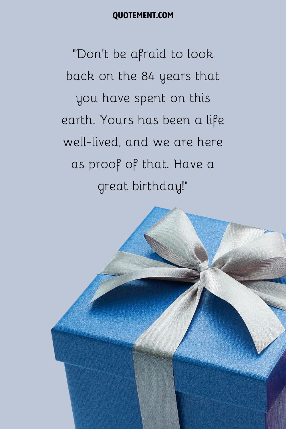 elegant blue gift box featuring a delicate white satin ribbon