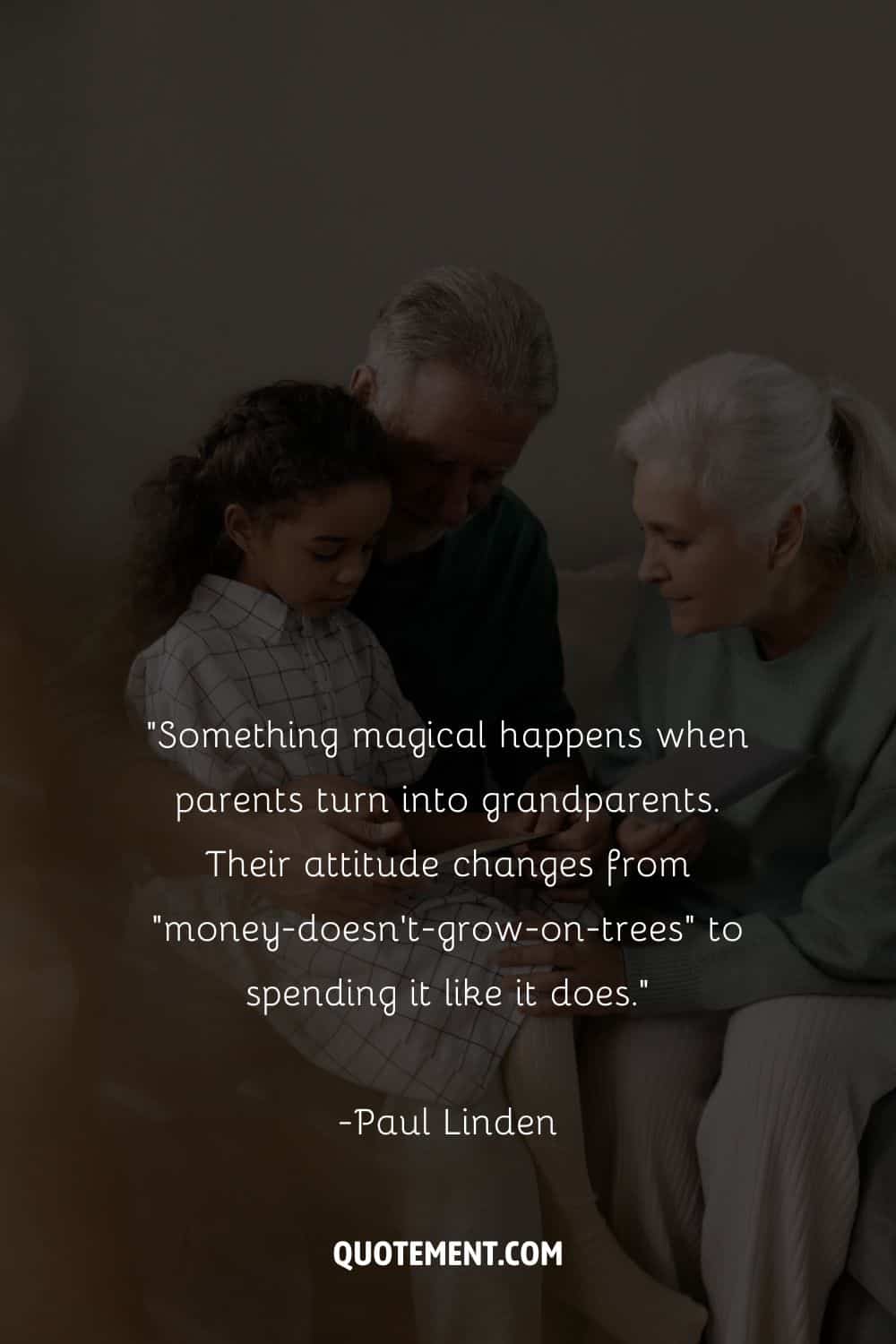 granddad, grandma, and their granddaughter reading together