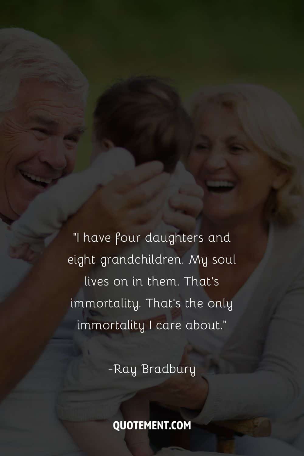 happy and smiling grandparents holding their cherished grandson