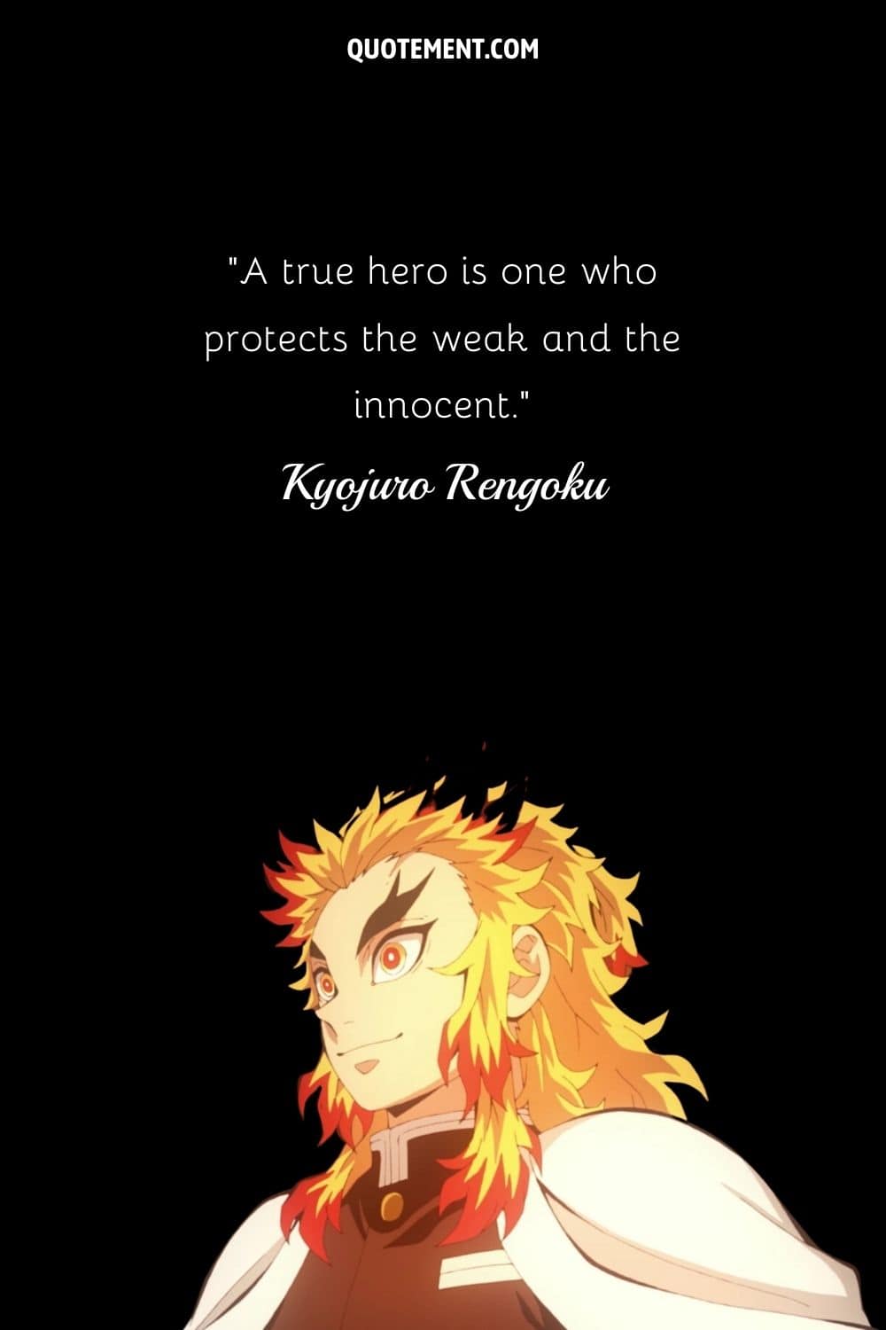 A true hero is one who protects the weak and the innocent