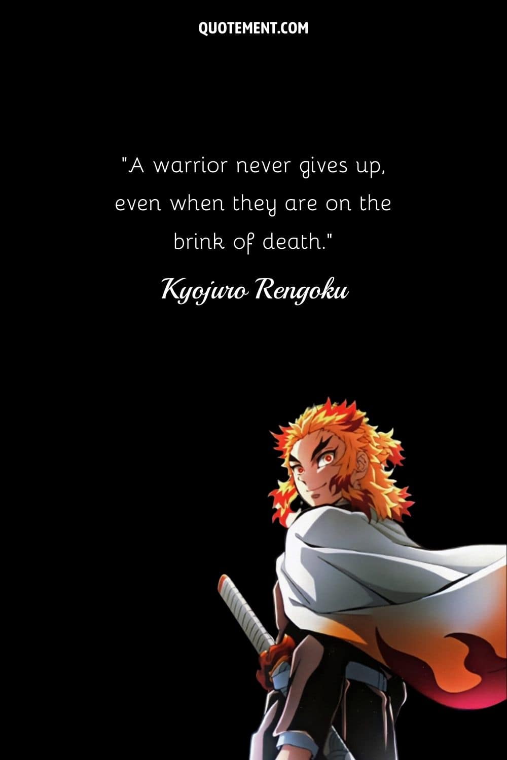 A warrior never gives up, even when they are on the brink of death