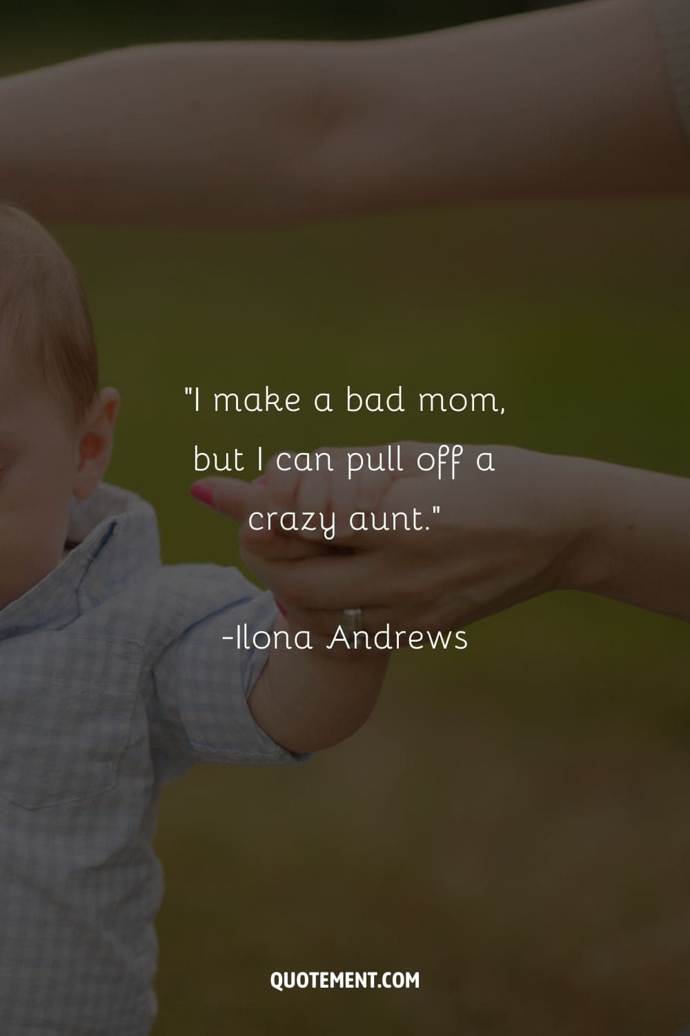 Aunt provides loving care to the infant.