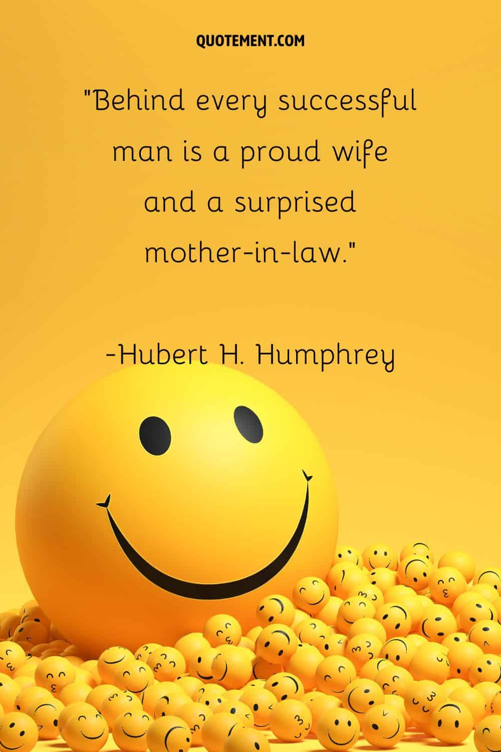 Bright and funny quote about mother-in-laws in yellow.