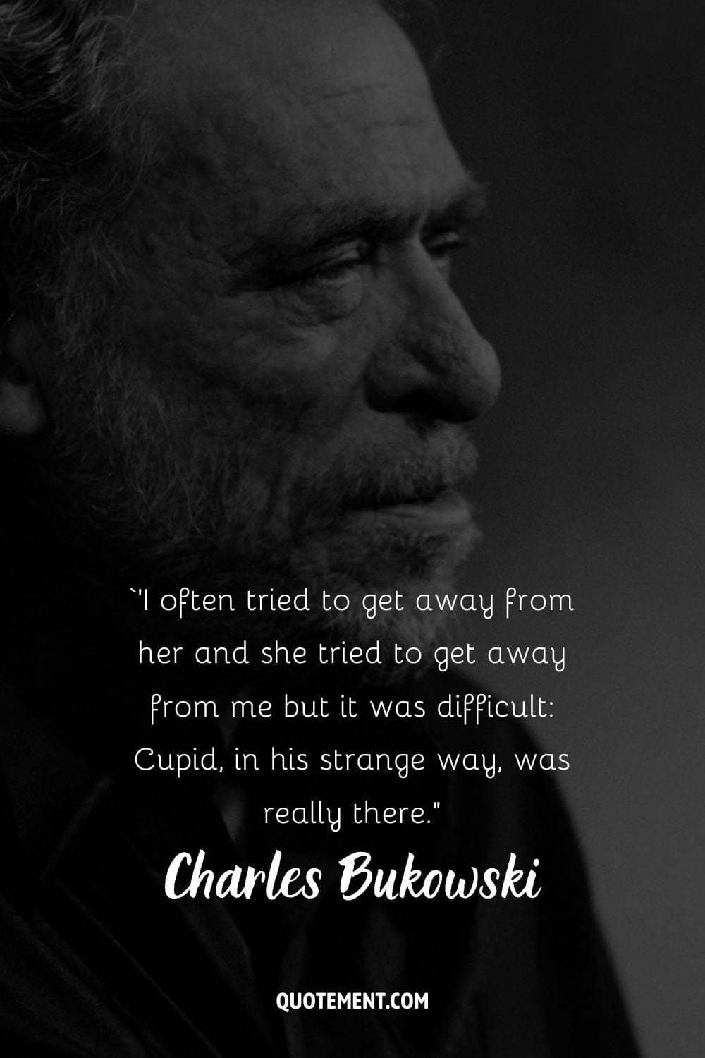 Bukowski's contemplative side profile