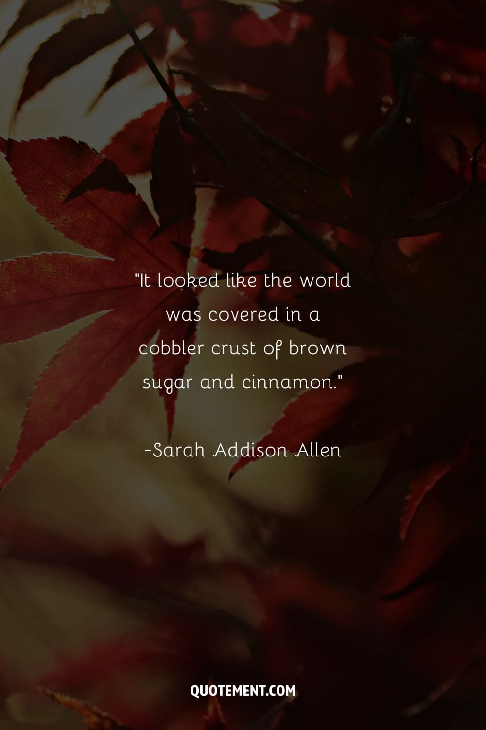 Image of yellow autumn leaves representing the cutest fall quote.