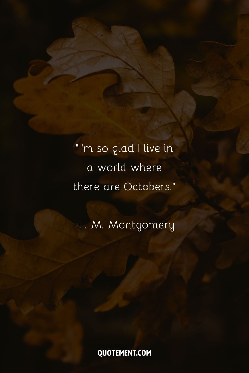 Vibrant autumn leaves representing October quote.