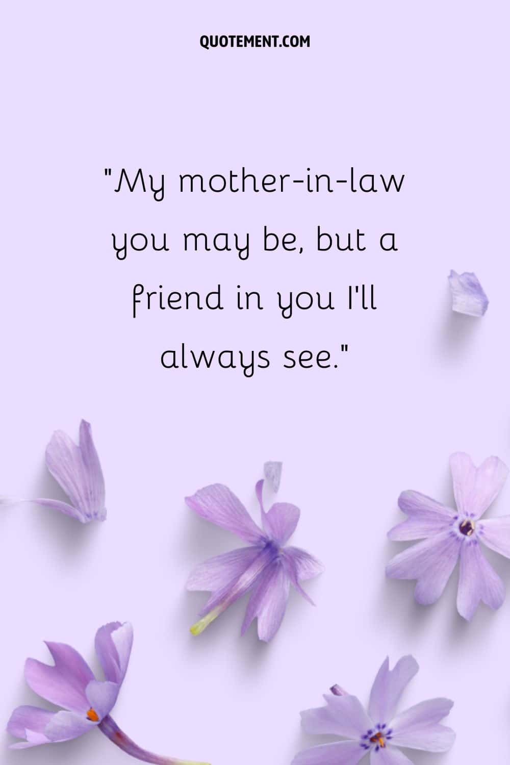 Vivid purple flowers complement an uplifting quote.