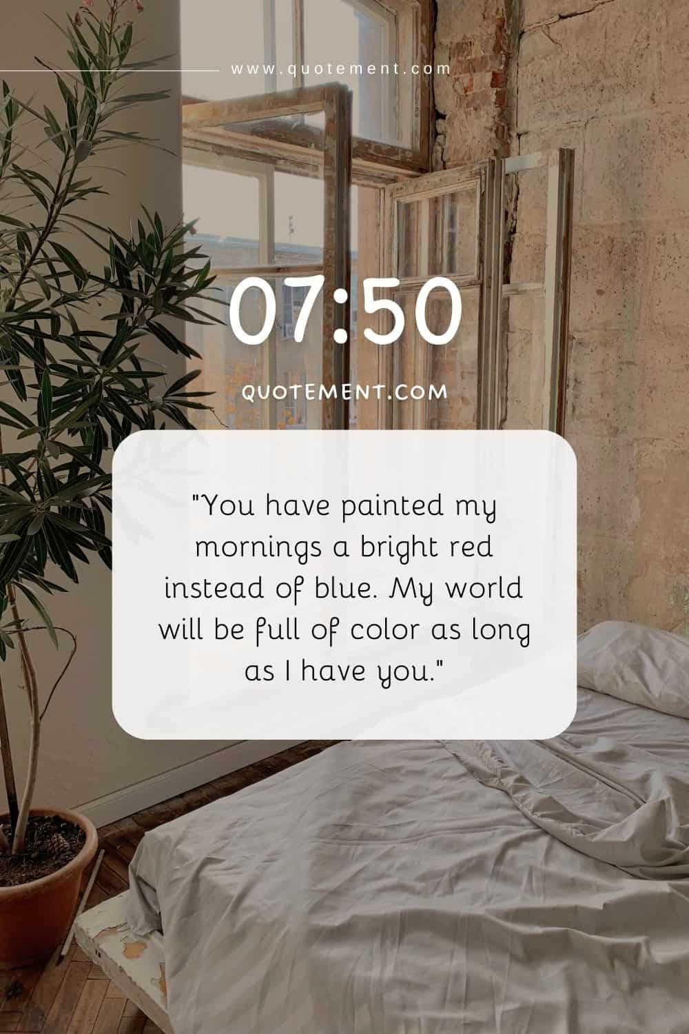 pop-up message on a phone screen with bedroom ambiance