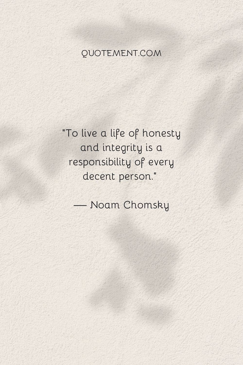 quote on honesty and integrity on a white wall with a tree silhouette